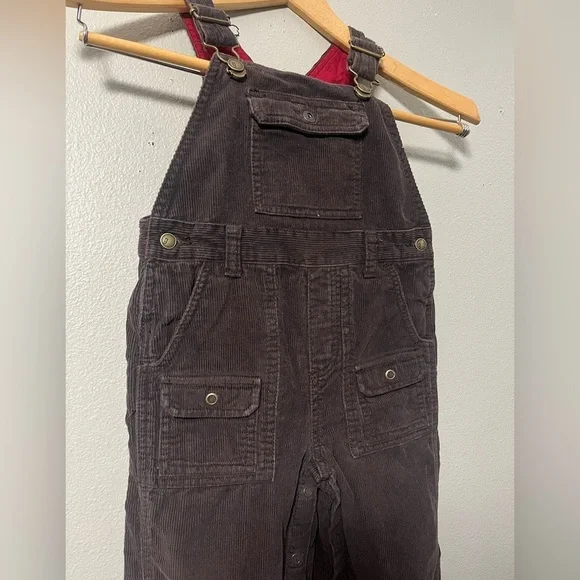 Y2K Vintage Dark Brown Corduroy Gymboree Overalls size 3T - Picture 3 of 9